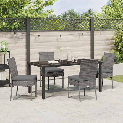 Garden Dining Set 5 pcs Grey Powder-Coated Steel