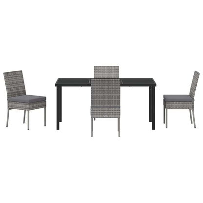 Garden Dining Set 5 pcs Grey Powder-Coated Steel