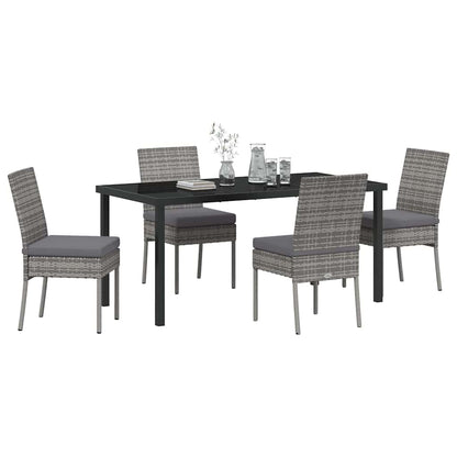 Garden Dining Set 5 pcs Grey Powder-Coated Steel
