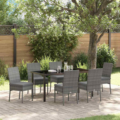 Garden Dining Set 7 pcs Grey Powder-Coated Steel
