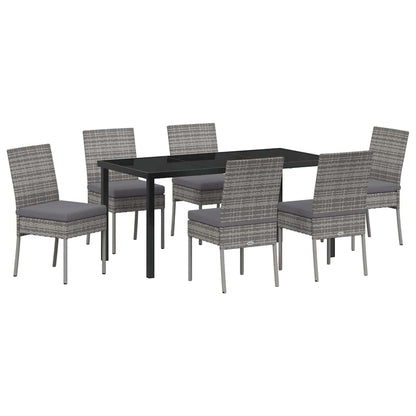 Garden Dining Set 7 pcs Grey Powder-Coated Steel