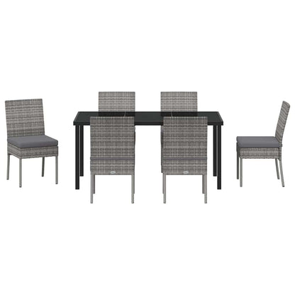Garden Dining Set 7 pcs Grey Powder-Coated Steel