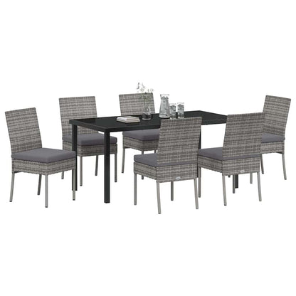 Garden Dining Set 7 pcs Grey Powder-Coated Steel