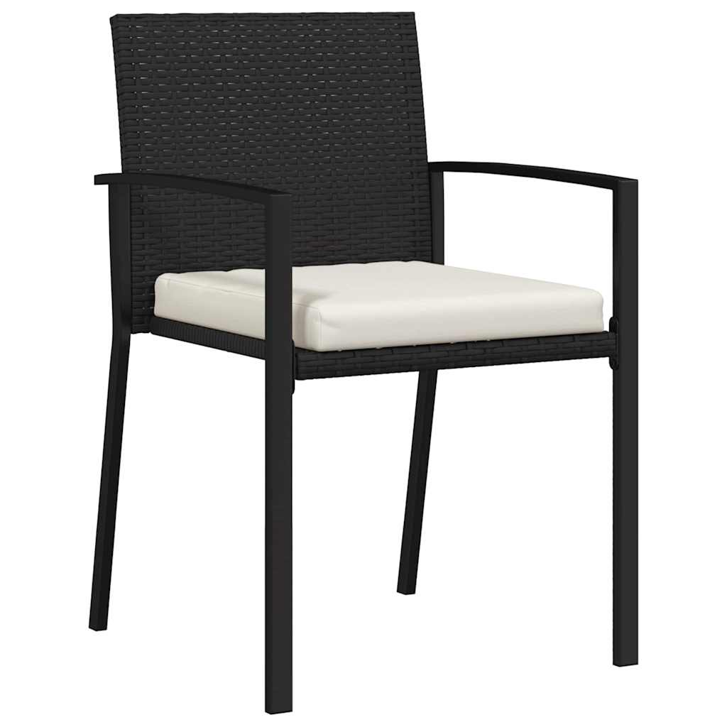 Garden Dining Set 5 pcs Black Powder-Coated Steel