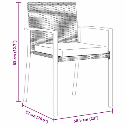 Garden Dining Set 5 pcs Black Powder-Coated Steel