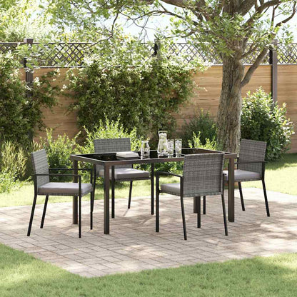 Garden Dining Set 5 pcs Grey Powder-Coated Steel