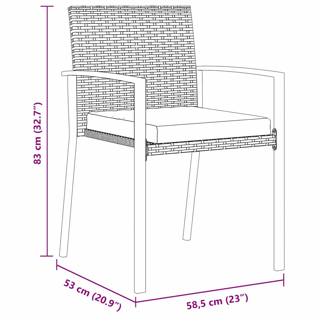Garden Dining Set 5 pcs Grey Powder-Coated Steel