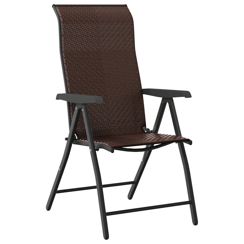 Garden Dining Set 7 pcs Brown Powder-Coated Steel
