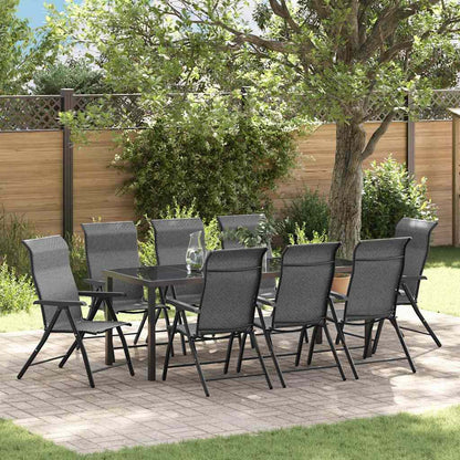 Garden Dining Set 9 pcs Grey Powder-Coated Steel