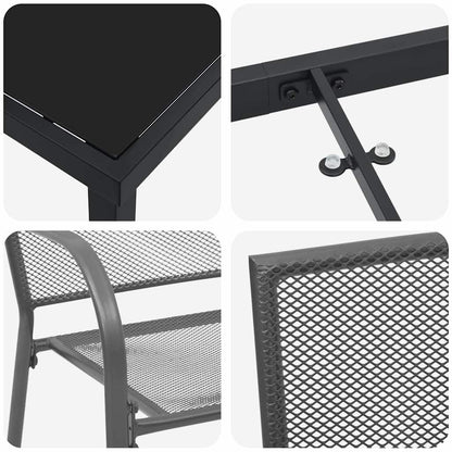 Garden Dining Set 3 pcs Anthracite Powder-Coated Steel