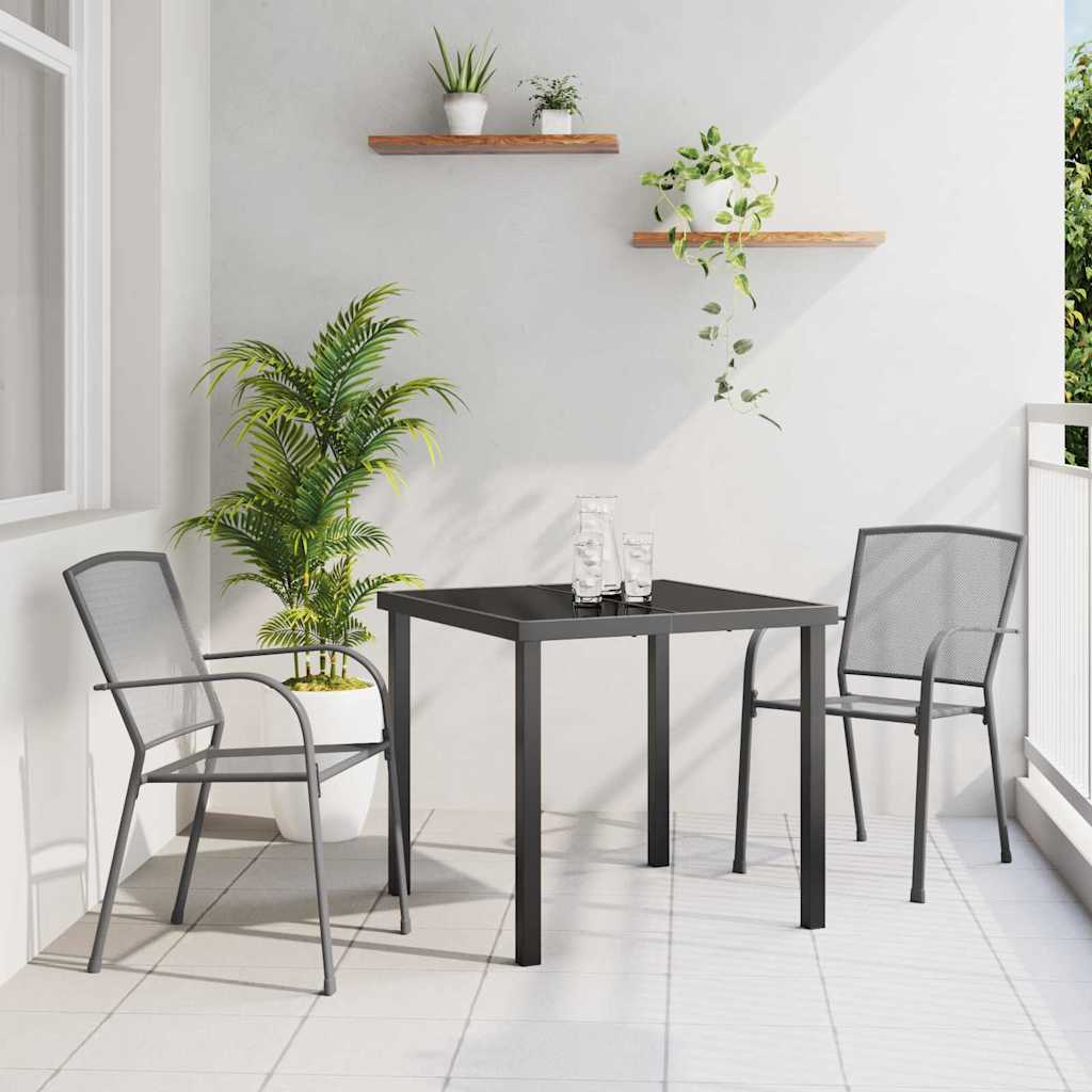 Garden Dining Set 3 pcs Anthracite Powder-Coated Steel
