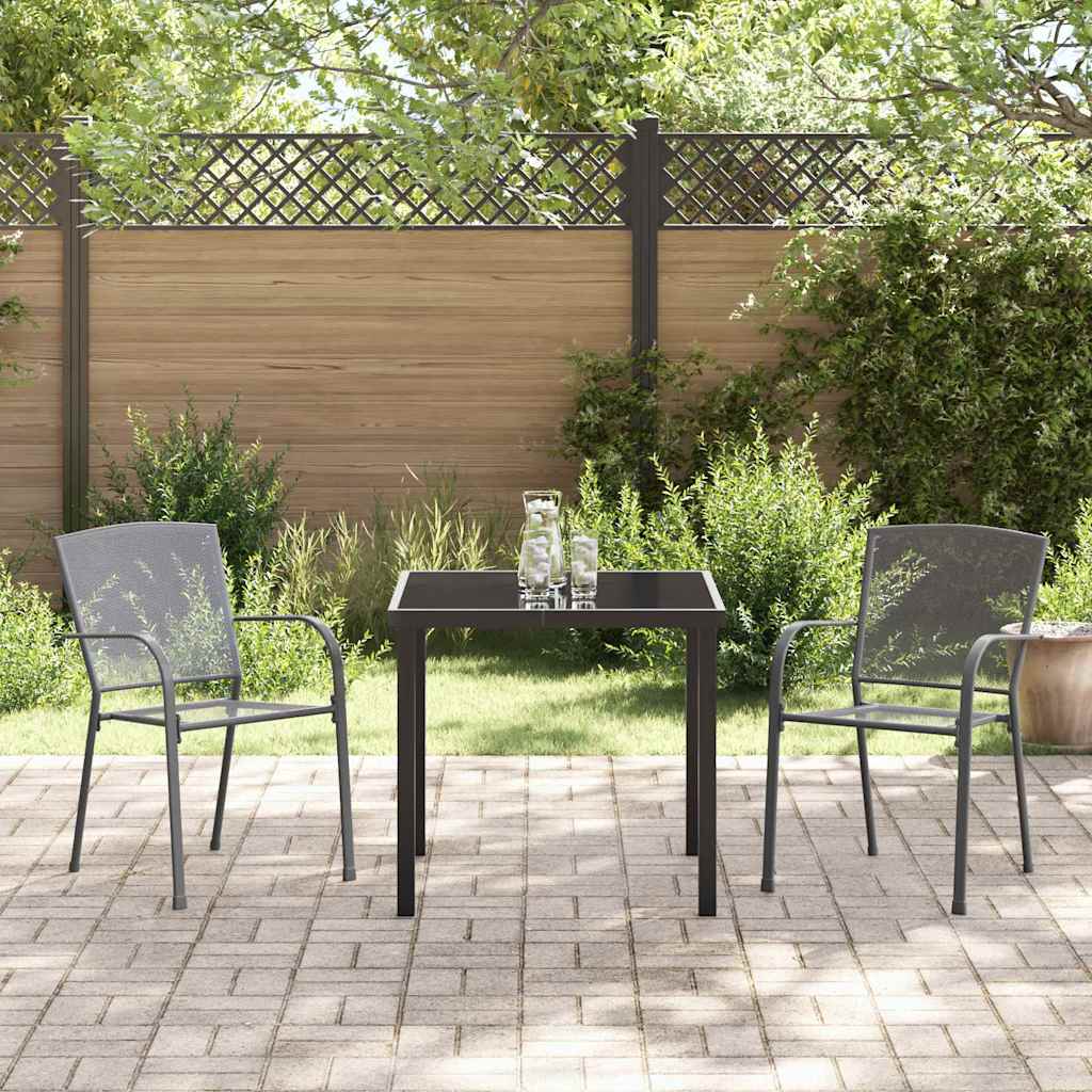 Garden Dining Set 3 pcs Anthracite Powder-Coated Steel