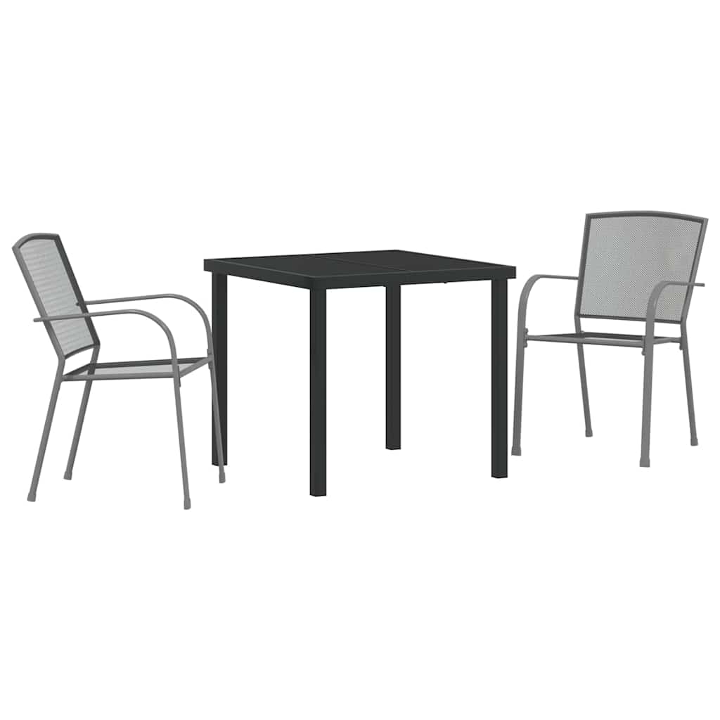 Garden Dining Set 3 pcs Anthracite Powder-Coated Steel