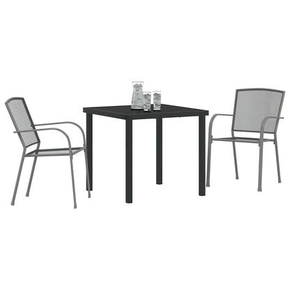 Garden Dining Set 3 pcs Anthracite Powder-Coated Steel