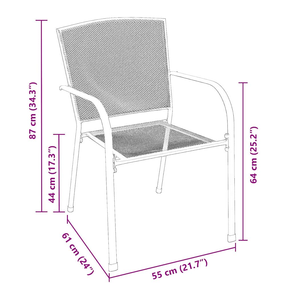 Garden Dining Set 3 pcs Anthracite Powder-Coated Steel