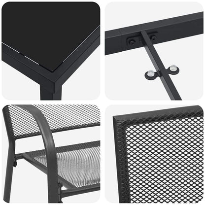 Garden Dining Set 5 pcs Anthracite Powder-Coated Steel