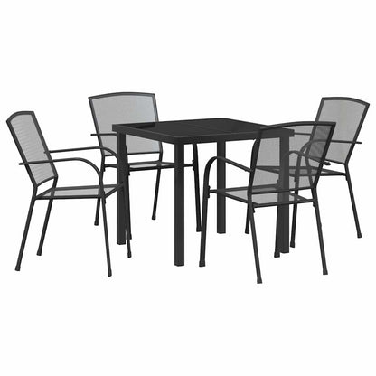 Garden Dining Set 5 pcs Anthracite Powder-Coated Steel