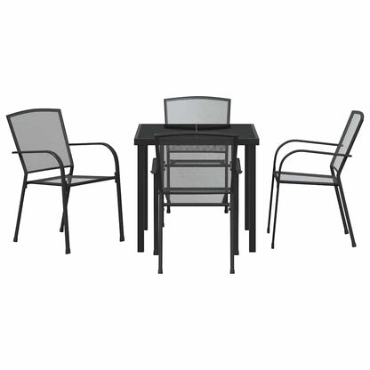 Garden Dining Set 5 pcs Anthracite Powder-Coated Steel