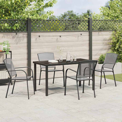 Garden Dining Set 5 pcs Anthracite Powder-Coated Steel