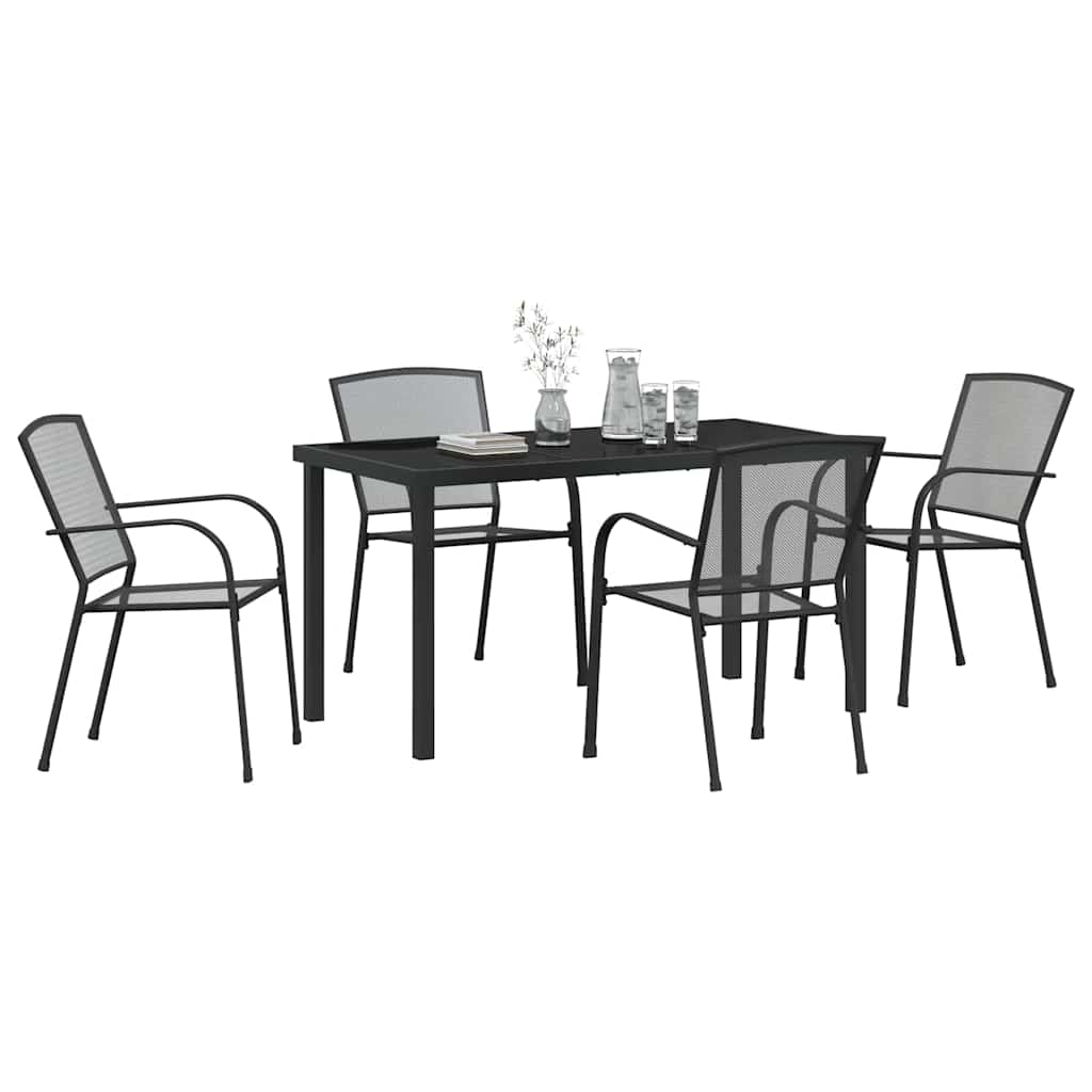 Garden Dining Set 5 pcs Anthracite Powder-Coated Steel