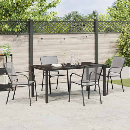 Garden Dining Set 5 pcs Anthracite Powder-Coated Steel