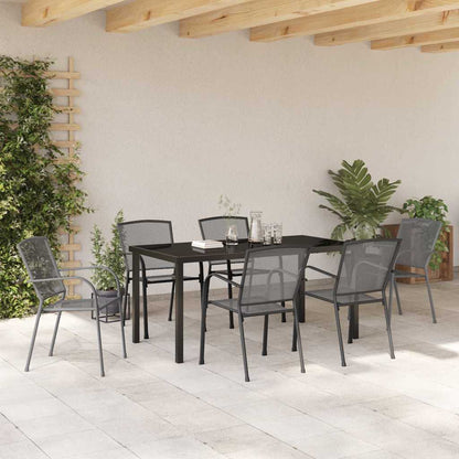 Garden Dining Set 7 pcs Anthracite Powder-Coated Steel