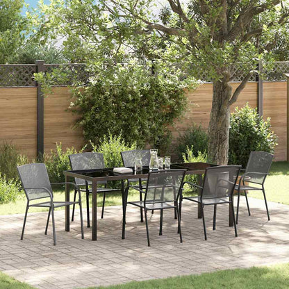 Garden Dining Set 7 pcs Anthracite Powder-Coated Steel
