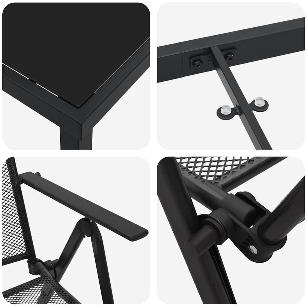 Garden Dining Set 5 pcs Anthracite Powder-Coated Steel