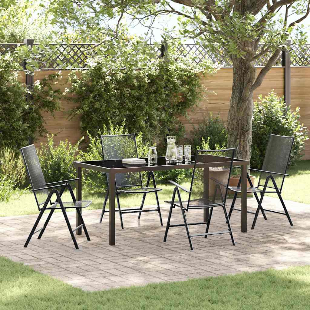 Garden Dining Set 5 pcs Anthracite Powder-Coated Steel