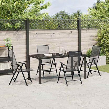 Garden Dining Set 5 pcs Anthracite Powder-Coated Steel