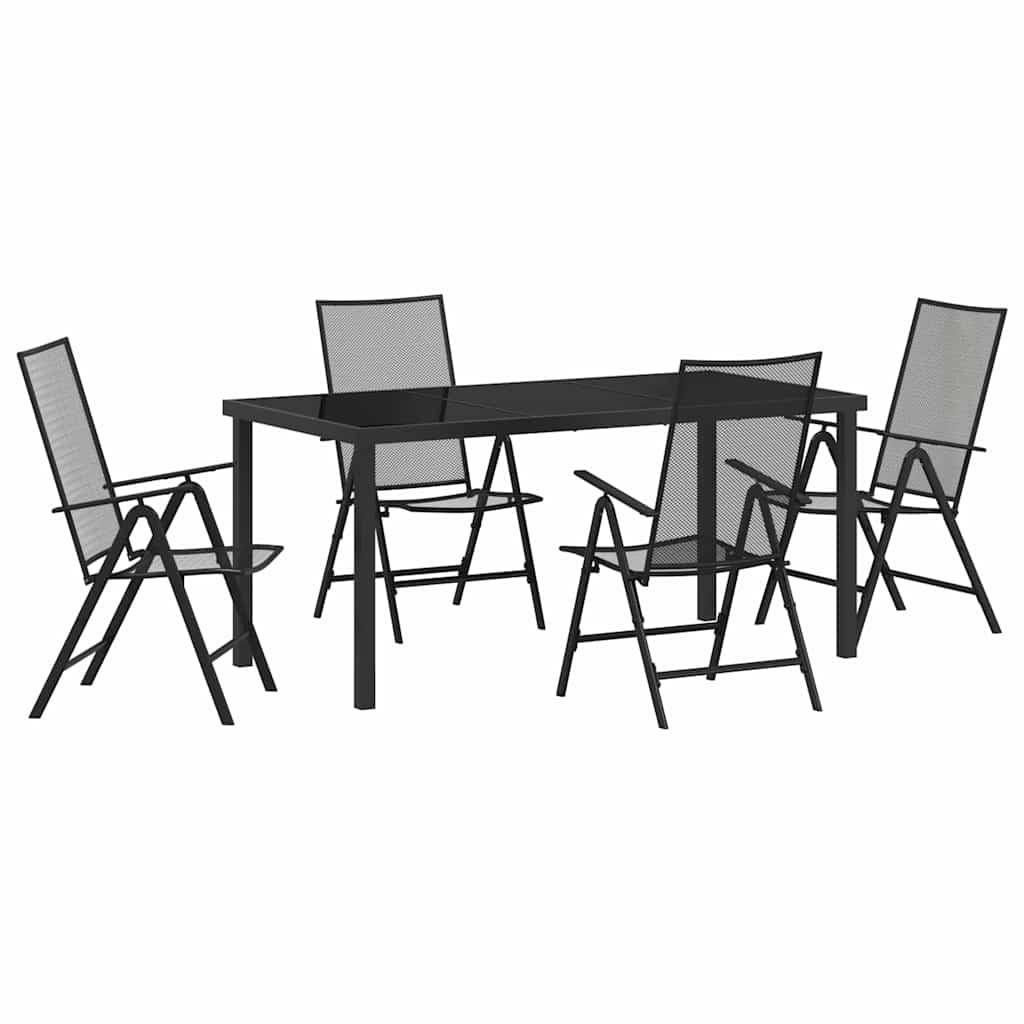 Garden Dining Set 5 pcs Anthracite Powder-Coated Steel