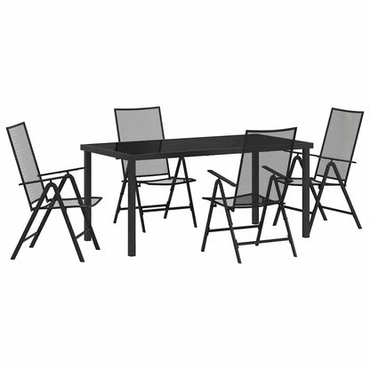Garden Dining Set 5 pcs Anthracite Powder-Coated Steel