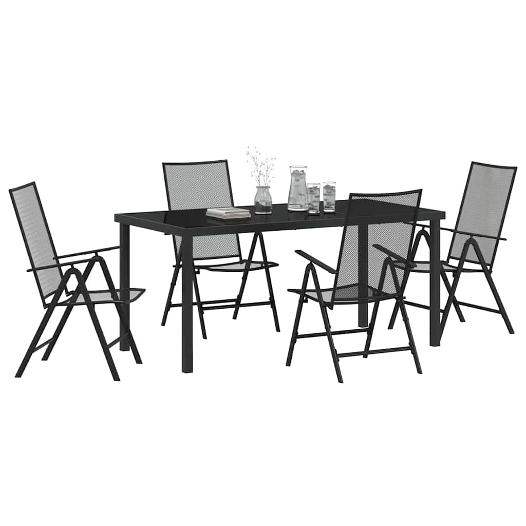 Garden Dining Set 5 pcs Anthracite Powder-Coated Steel