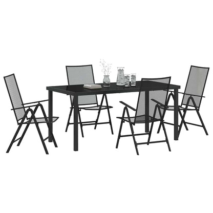 Garden Dining Set 5 pcs Anthracite Powder-Coated Steel