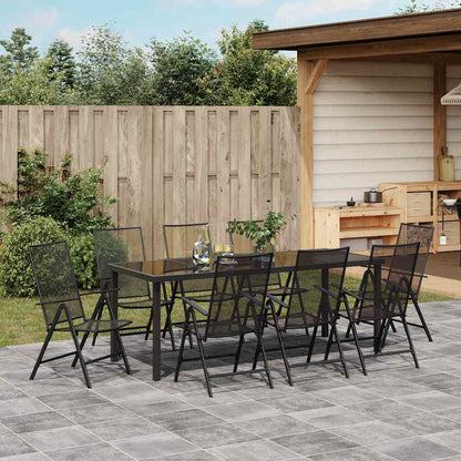 Garden Dining Set 9 pcs Anthracite Powder-Coated Steel