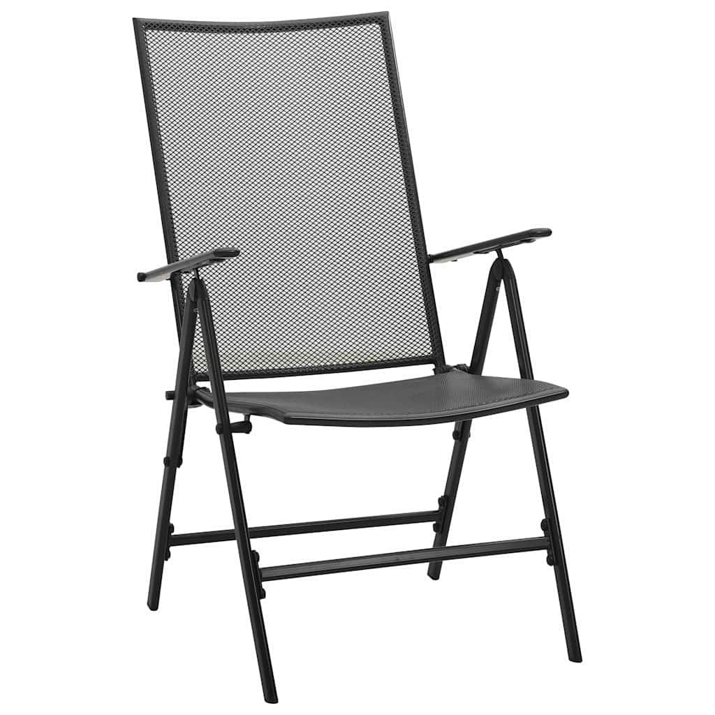 Garden Dining Set 9 pcs Anthracite Powder-Coated Steel