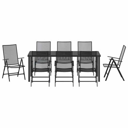 Garden Dining Set 9 pcs Anthracite Powder-Coated Steel