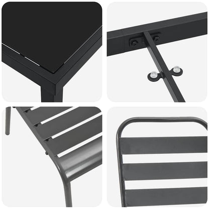 Garden Dining Set 7 pcs Anthracite Powder-Coated Steel