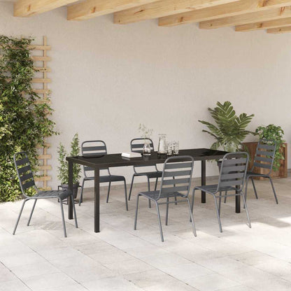 Garden Dining Set 7 pcs Anthracite Powder-Coated Steel