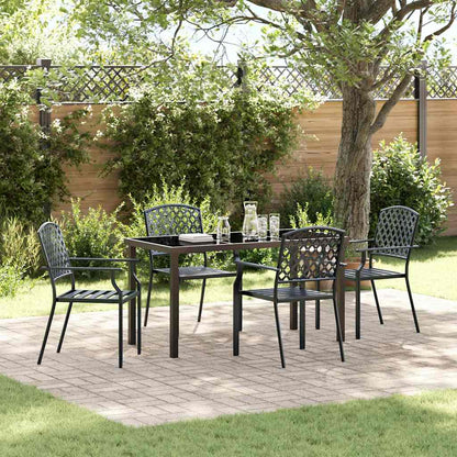 Garden Dining Set 5 pcs Anthracite Powder-Coated Steel
