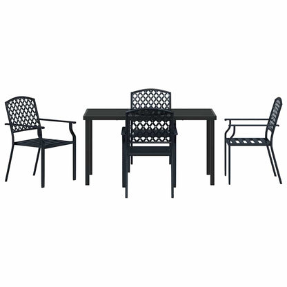 Garden Dining Set 5 pcs Anthracite Powder-Coated Steel