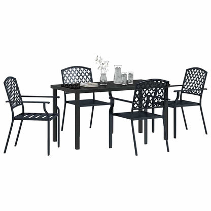 Garden Dining Set 5 pcs Anthracite Powder-Coated Steel
