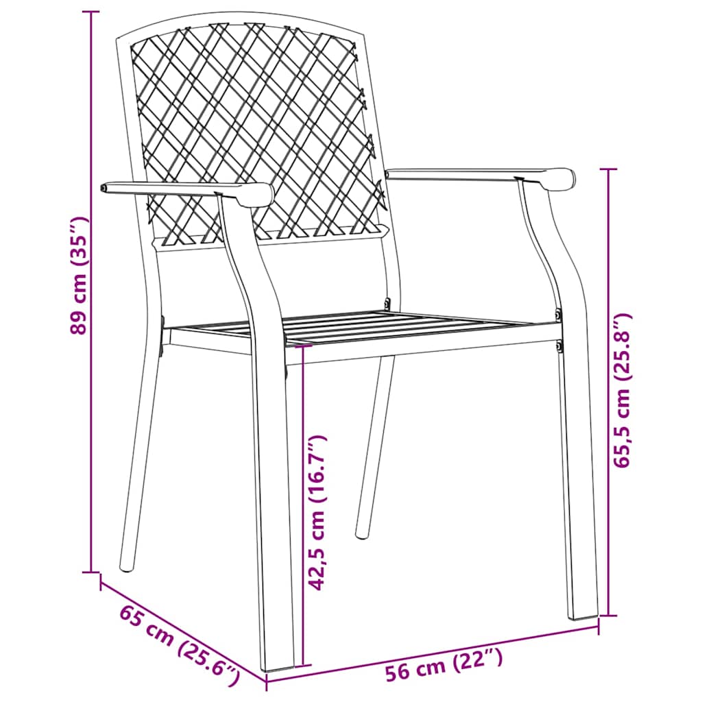 Garden Dining Set 9 pcs Anthracite Powder-Coated Steel