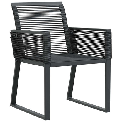 Garden Dining Set 5 pcs Black Powder-Coated Steel