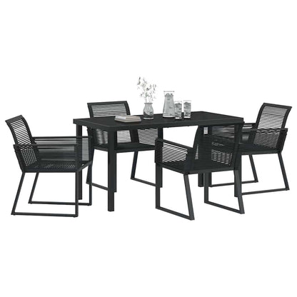 Garden Dining Set 5 pcs Black Powder-Coated Steel