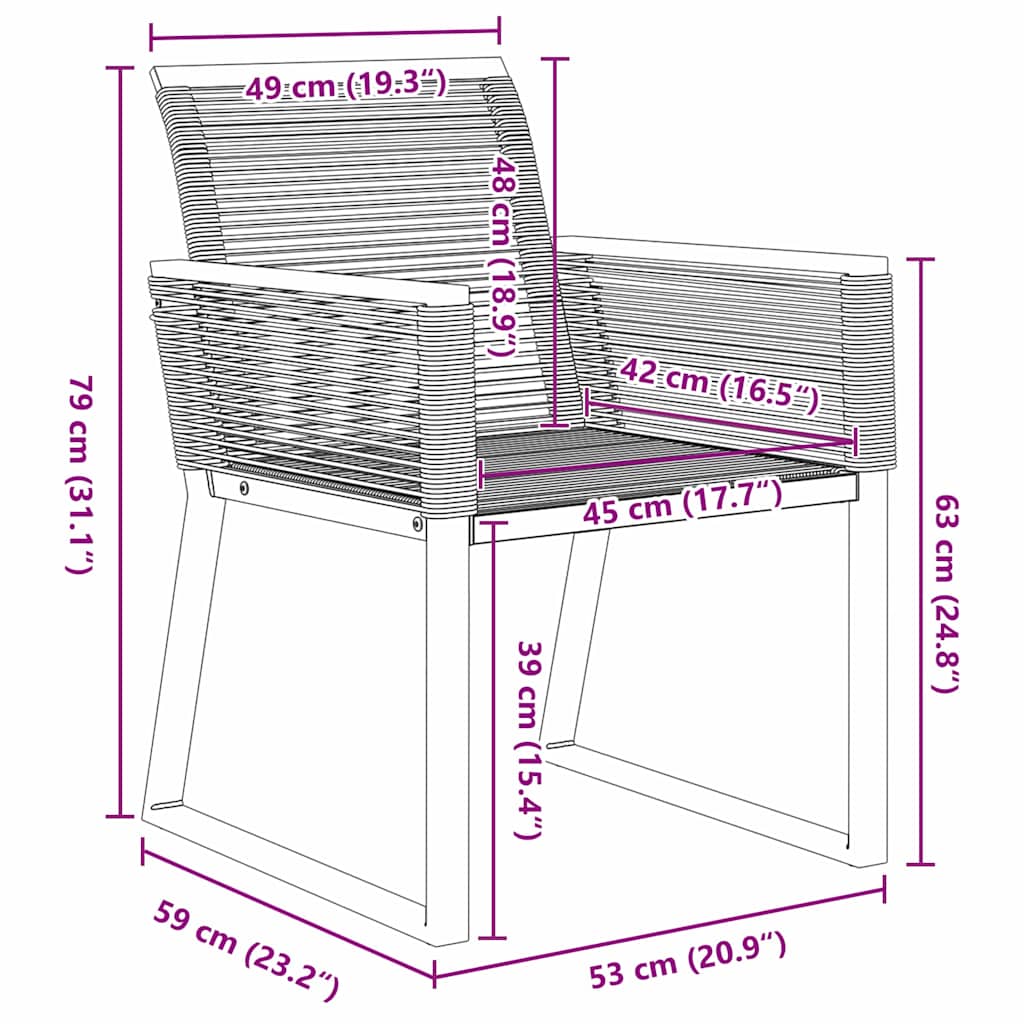 Garden Dining Set 5 pcs Black Powder-Coated Steel