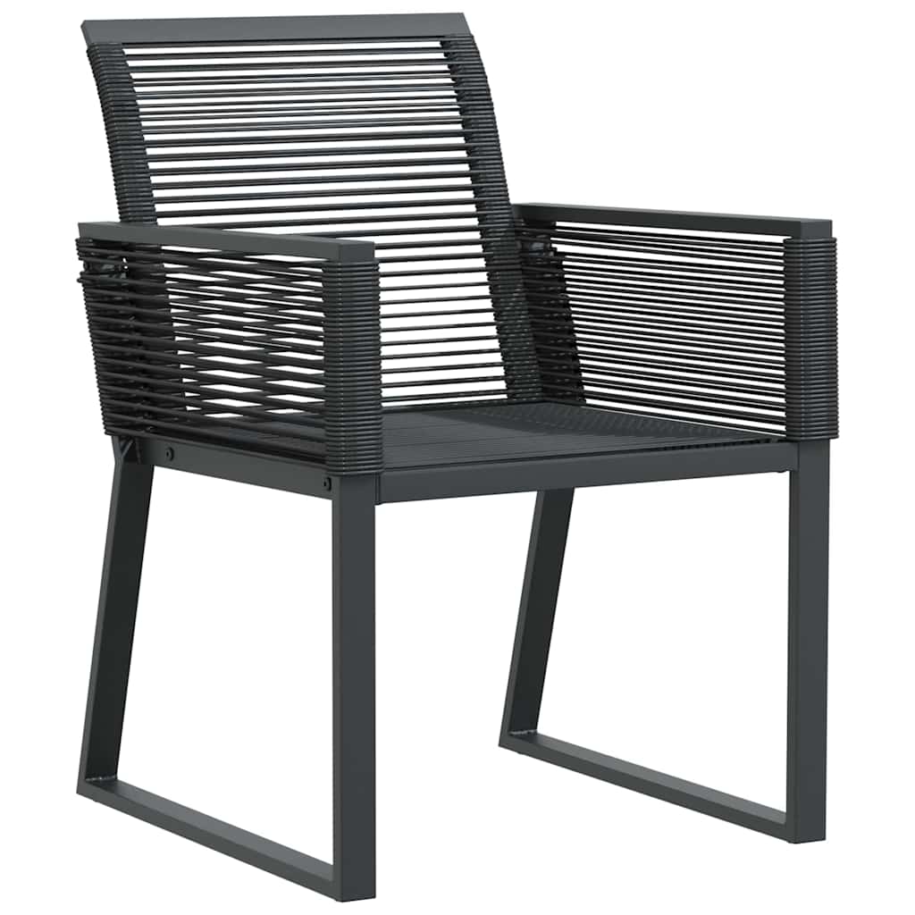 Garden Dining Set 9 pcs Black Powder-Coated Steel