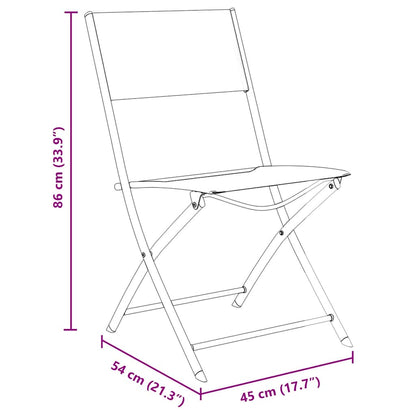 Garden Dining Set Folding 9 pcs Black Powder-Coated Steel
