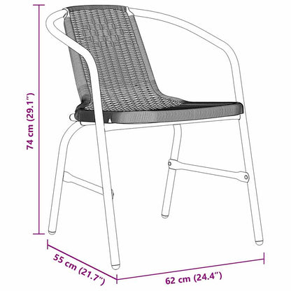 Garden Dining Set 5 pcs Black Powder-Coated Steel