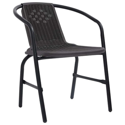 Garden Dining Set 9 pcs Black Powder-Coated Steel